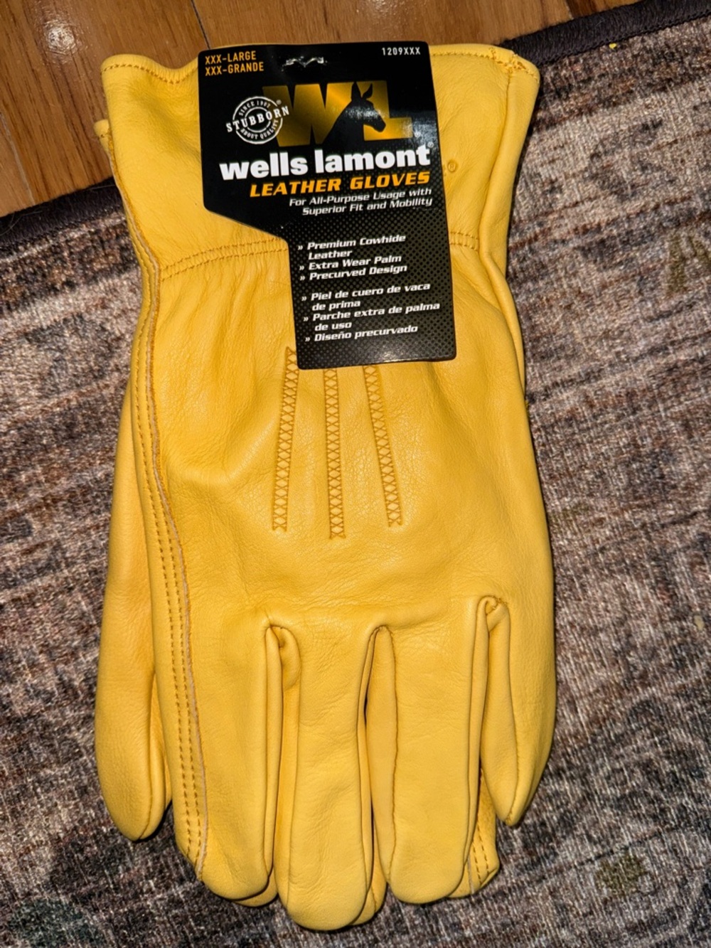 Wells Lamont Men’s Yellow Leather Work Gloves